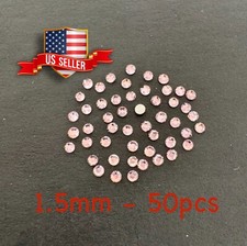 50pcs 1.5mm SS4 Light Pink Round Crystal Flatback Rhinestone Nail Art Phone Deco