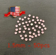 50pcs 1.5mm SS4 Light Pink Round Crystal Flatback Rhinestone Nail Art Phone Deco