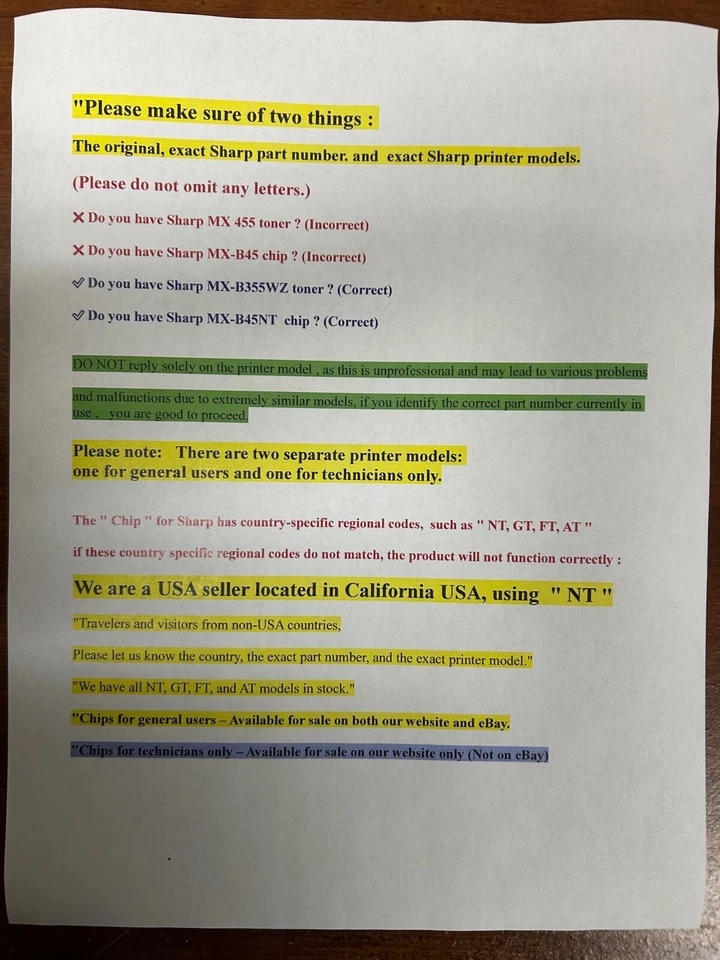 2 MX-B45NT Toner Refill for Sharp MX-B450P, MX-B450W, MX-B476W + 2 Chips - Image 3 of 4