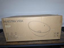 NUESTRA VIDA 23 X 15,2 X 7,7 pouces évier de récipient de salle de bain, évier de vanité moderne en forme d'œuf