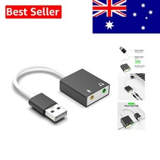 USB Audio Adapter, External Sound Card for PC and Laptop，USB Microphone Adapt...