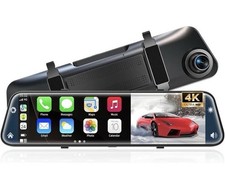 4K 12" Dash Cam Mirror GPS WiFi Voice Control Rear View Backup Dual Camera Seale