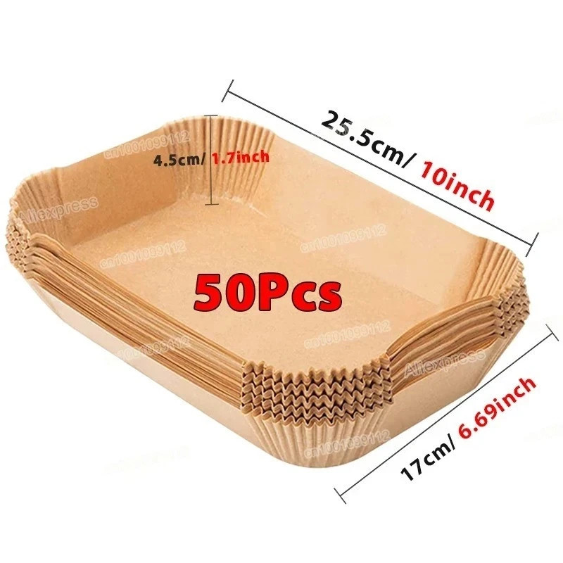 100PCS Air Fryer Paper Liners Disposable Non Stick Baking Parchment for ...