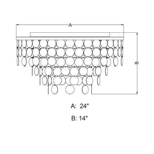Elsa 5-Light Flush Mount in Transitional and Waterfall Style 14 Inches Tall and - Picture 5 of 7