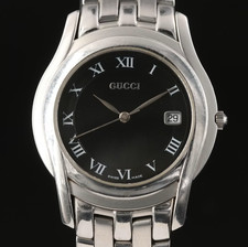 Gucci 5500 Series Black Roman Numeral Dial Watch