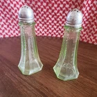 Hocking "Princess" Uranium Green Depression Glass Salt and Pepper Shakers
