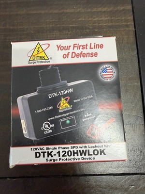 DITEK DTK-120HWLOK 120VAC Surge Protective Device SPD w/ Lockout Kit New