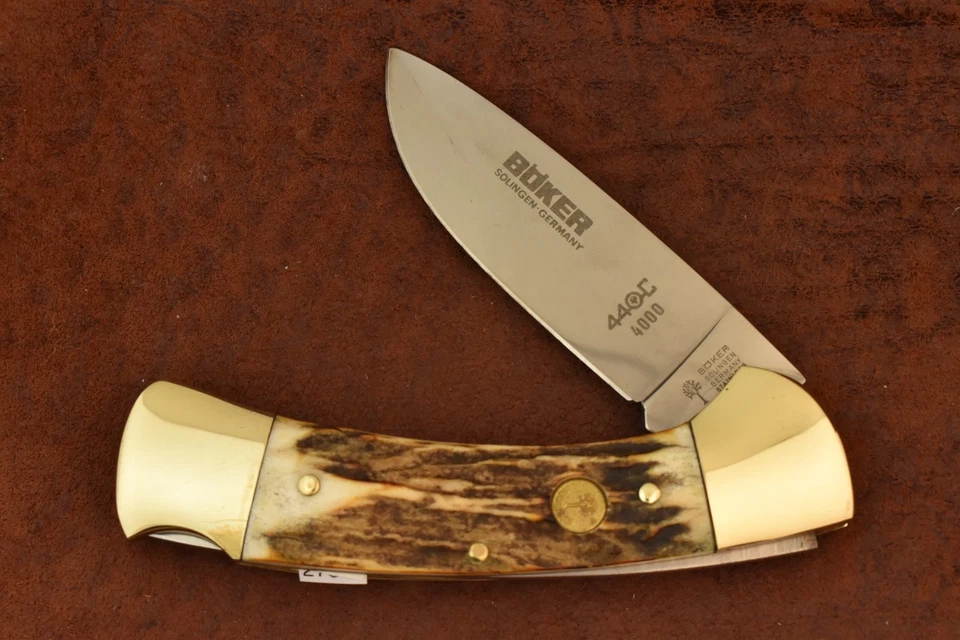 CUCHILLO BOKER TREE MARCA SOLINGEN ALEMANIA CIERVO JUMBO BLOQUEO BONITO 4000 (27614) Foto 4 de 4