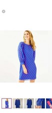 NWT LILLY PULITZER MAISEL Silk Dress Blue Moroccan Metallic Women  s size 10