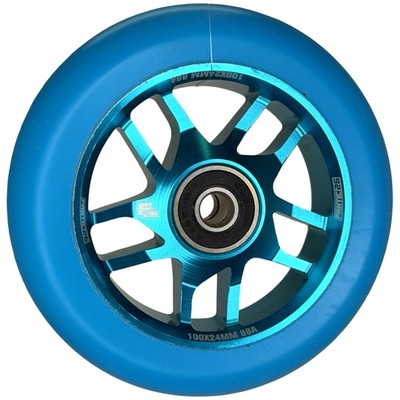 F26  Base Stunt-Scooter Rolle 100mm Abec11 Trick Roller Wheel Ersatz Rad Türkis