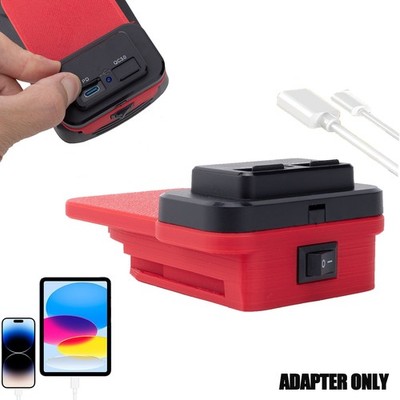 Portable Charger Adapter For Bosch PBA 18V Battery USB Type-C Power Source