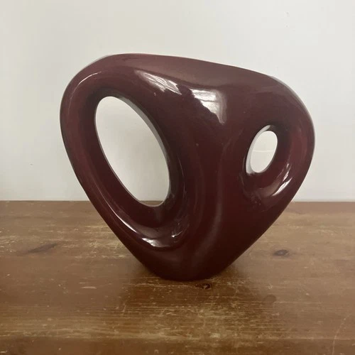 Modern 1980s Haeger Floral Burgundy Artech Model 1 Vase