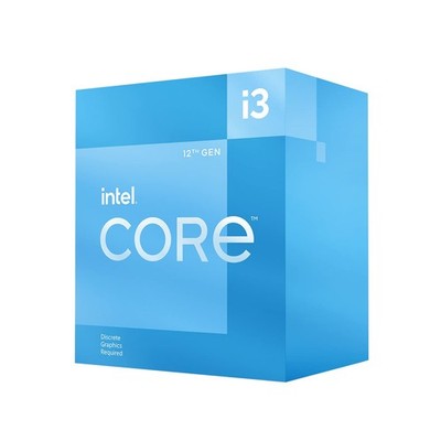 Intel  Core  12th Gen i3-12100F desktop processor, featuring PCIe 1.8'' x