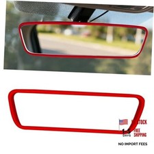 Car Rear View Mirror Protector Frame, Rearview Mirror Covers, Silicone Red