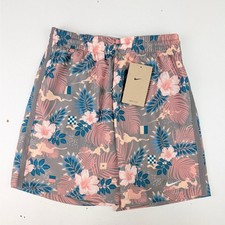 Nike Boys Medium Tropical Fauna Dri-Fit Woven Shorts - Taupe/Coral/Aqua