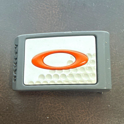 Oakley Logo Metal Rectangular Belt Buckle Clip Style Gray Silver Orange 1.5''