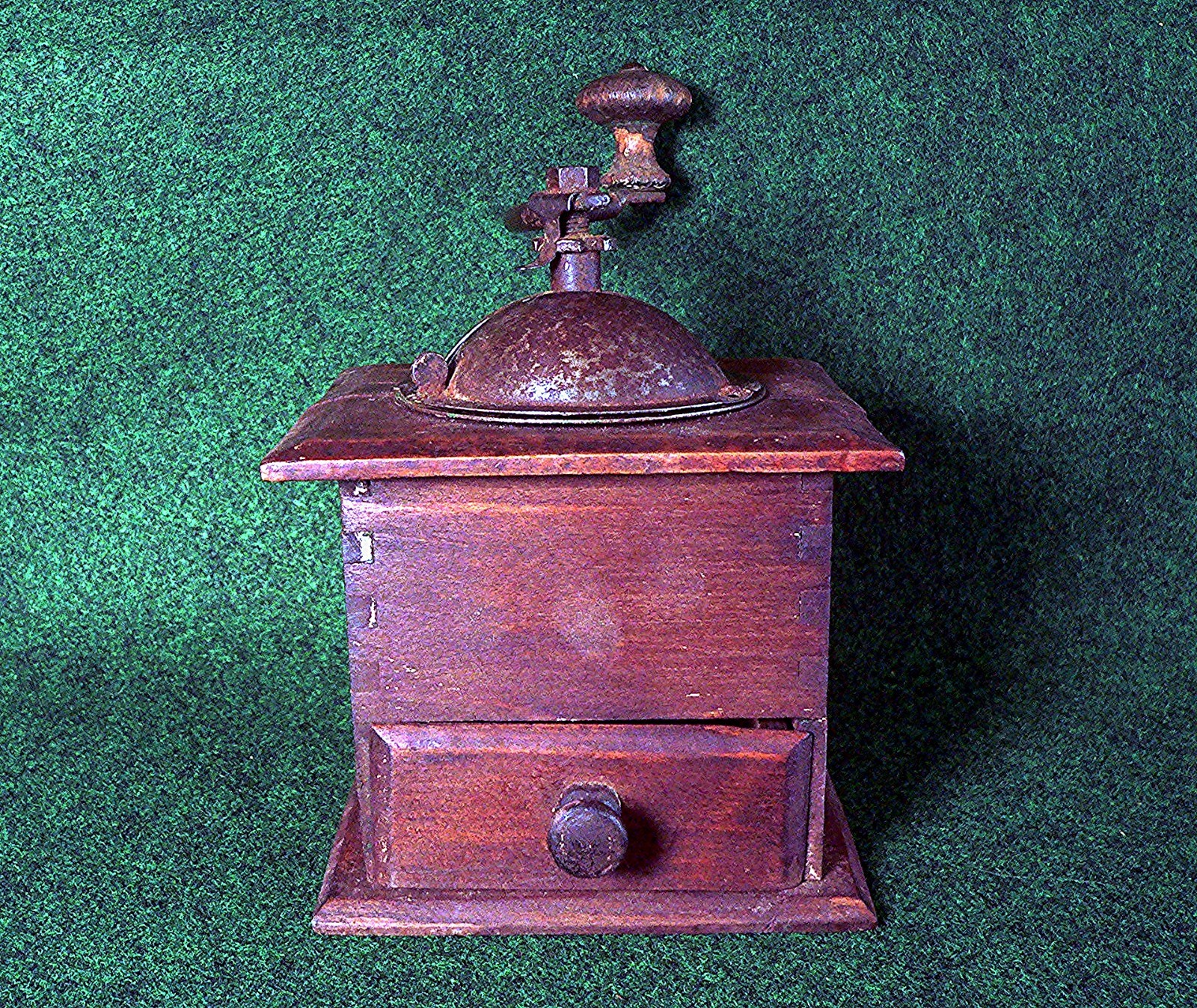 Vintage 1930s/40s Peugeot Frères Wooden Retro Manual Coffee Grinder Mill #A3