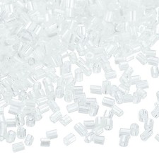 1400Pcs Glass Bugle Beads 1.9x1.5mm Loose Bead Cream White