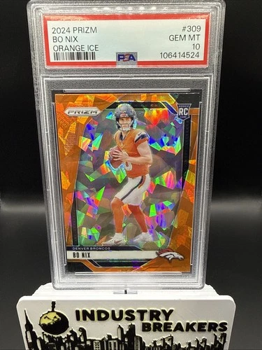 2024 Prizm Bo Nix Orange Ice PSA 10 Color Match