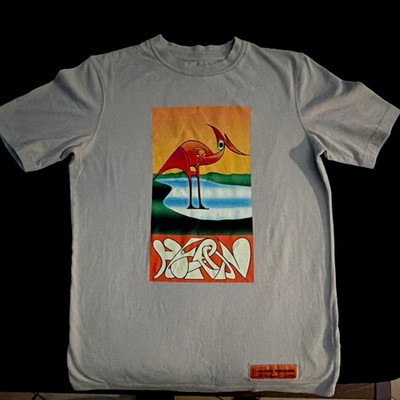 Heron Preston Jersey Cotton Graphic Bird Logo Crewneck T-Shirt Men s XS 
