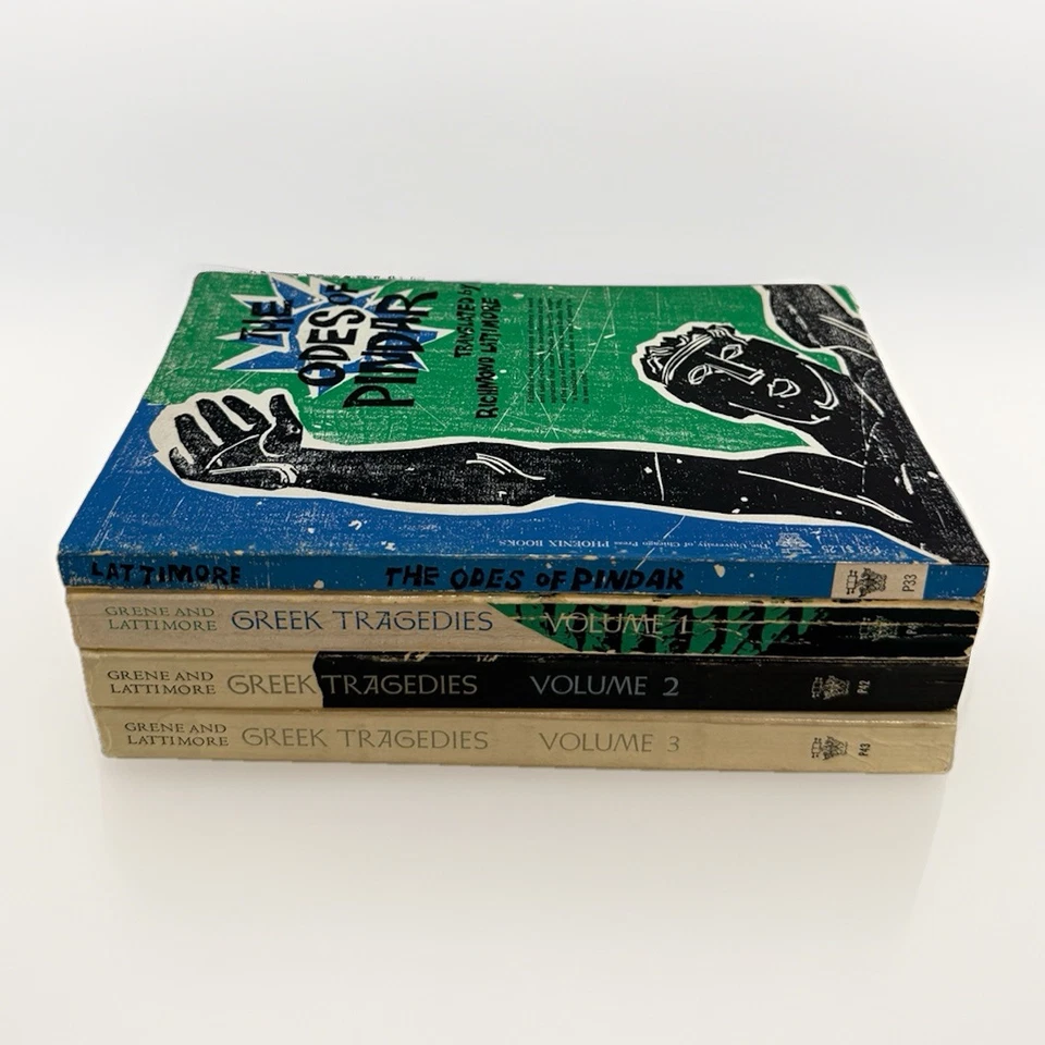 Greek Tragedies Book Lot Literature Myths Plays Odes Of Pindar Vol 1-3 Vtg PB - Image 2 of 4