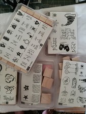 Stampin Up Wood Stamp Lot 5 Complete Sets 70 Stamps Retired New NOS Unassembled