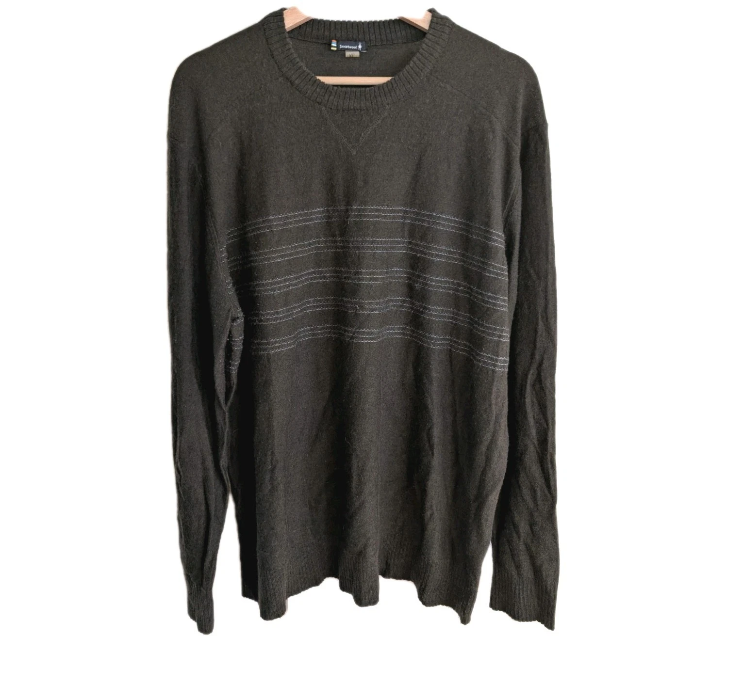 Smartwool Mens XL Green Merino Wool Long Sleeve Shirt Crew Neck BaseLayer Hiking