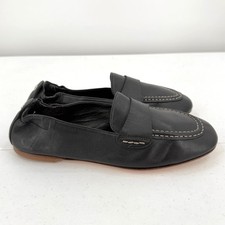NEW AGL Women's Mara Pure Black Leather Moccasin Flats Size 36.5