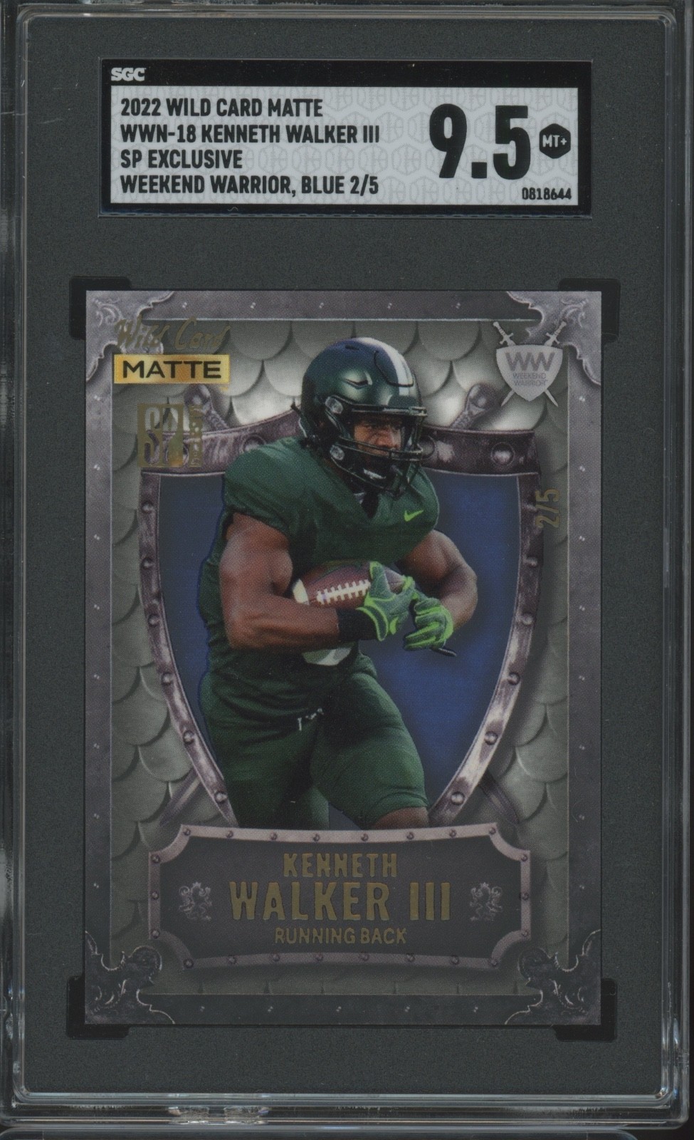 Kenneth Walker III Wild Card Matte Red Draft Pick Rookie Heat #18 Blue