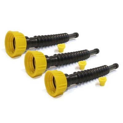(Pack of 3) Gas Can Spout Kits with Filters & Plugs for Gasoline & Water Jugs