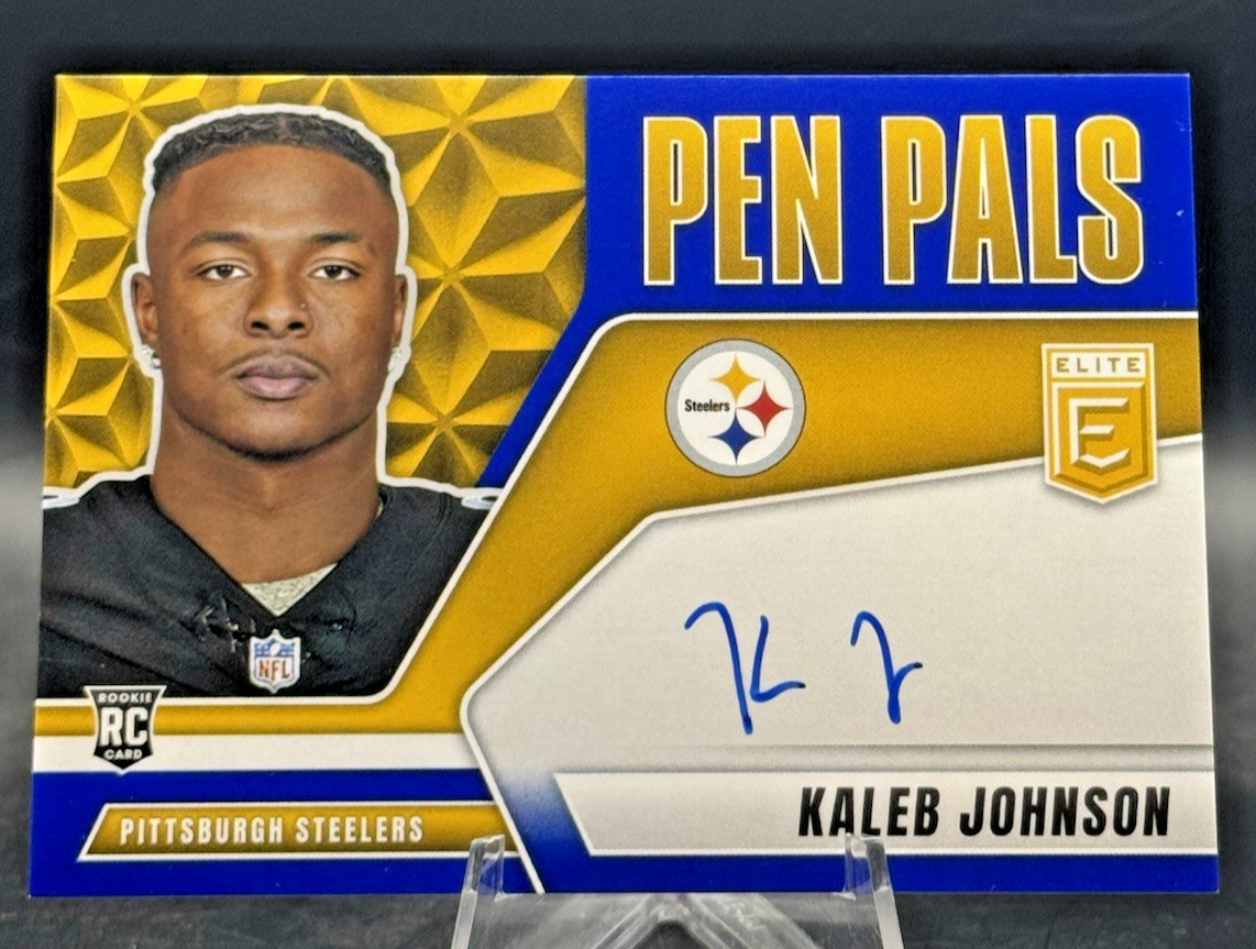 Kaleb Johnson 2025 Donruss Elite Pen Pals Rookie Blue Ink Auto #PP-KAL
