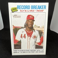 Topps 2026 Heritage Elly De La Cruz #233 Cincinnati Reds Record Breaker Card