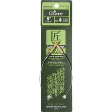 Clover Takumi Bamboo Circular Knitting Needles 9"-Size 4/3.5mm