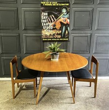 Vintage Ercol 384 Windsor Mid Century Elm Drop Leaf Extend Oval Dining Table 60s