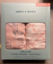 NEW aden  anais Essentials 100 Viscose Muslin Swaddle Blankets 2 Pk Pink Girl