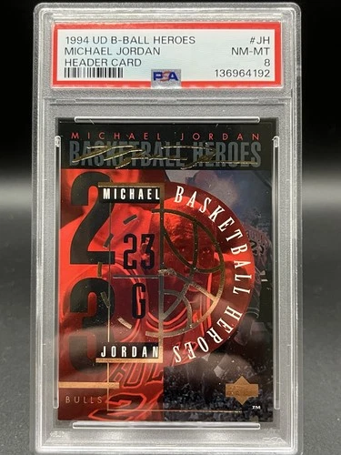 1994 NBA Upper Deck Basketball Heroes Michael Jordan Header Card #JH PSA 8