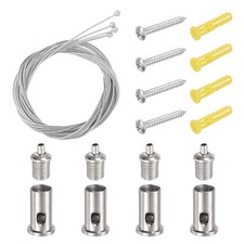 4Set 4.9ft Hexagon Garage Light Suspension Cables for Hexagon Light, Chrome