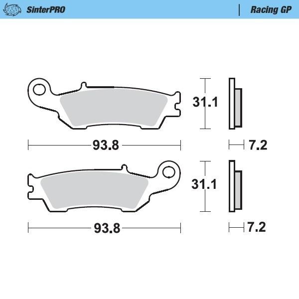 Motomaster Fnt Links Pro Rac. Gp Sinter BremsbeläGe Yamaha Wr 450 F Enduro Gp-image
