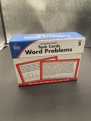 Task Cards School Math Word Problems Grade 5 Carson Dellosa Center Solutions New