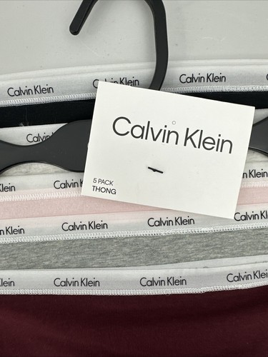 Damen Calvin Klein Tanga 5er Pack M Unifarben - Rot Grau Pink Grau & Schwarz - Bild 2 von 13
