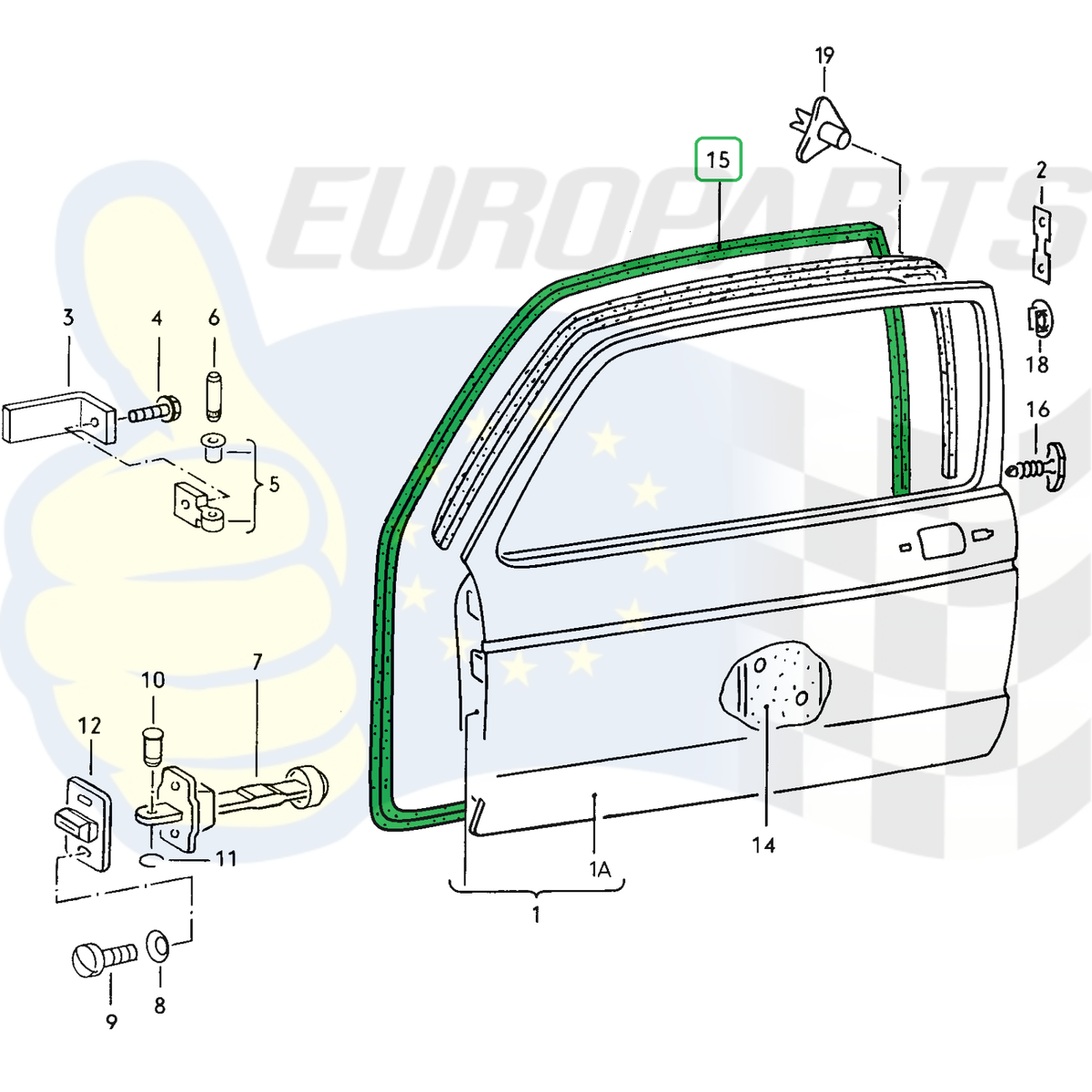 Volkswagen Golf Rabbit MK1 4-Door (1974-1983) 4 Piece Door Seal