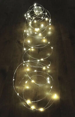 LED Drahtlichterkette Batterie 20-100 LEDS warmweiß Timer innen außen Draht Deko - Bild 1 von 2