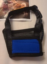 Soft Dog Muzzle Adjustable  Breathable Blue Medium