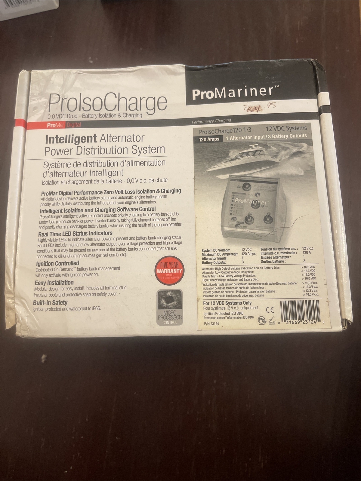 ProMariner ProIsoCharge Battery Isolator 120Amp 1-Alt 3-Bat - 12V 23124 UPC 0...