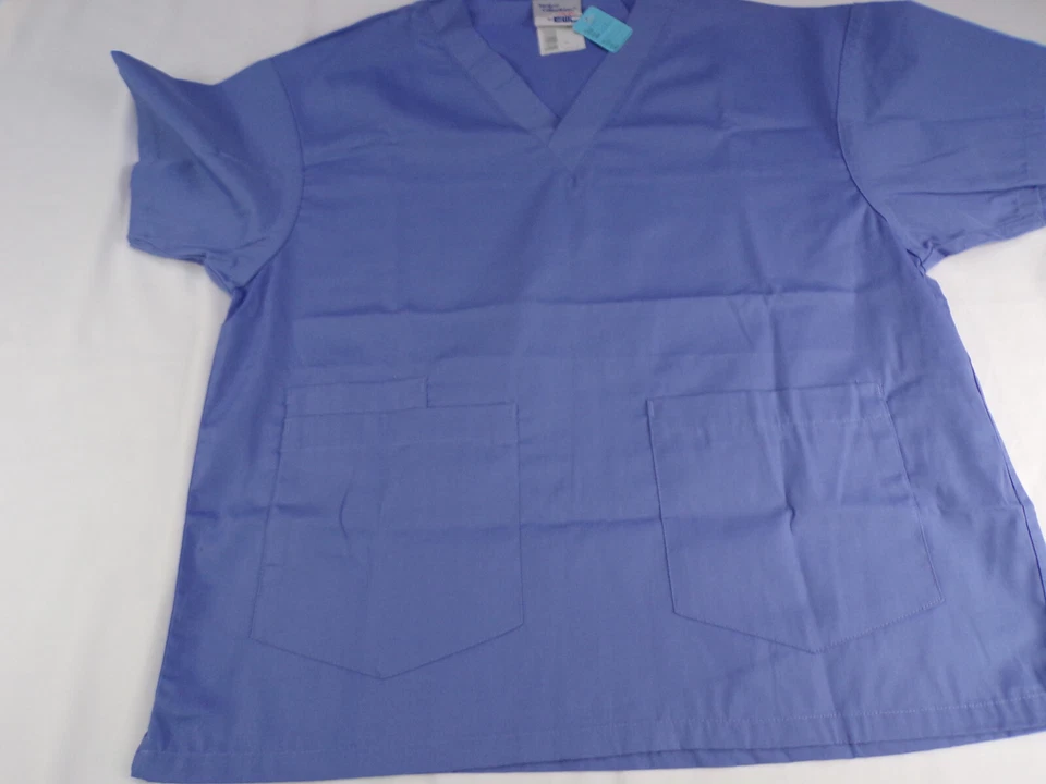 THREE NEW Scrubs Tops Medici Collection EWC Womens X-Small V Neck Pockets L24 - Image 3 of 4