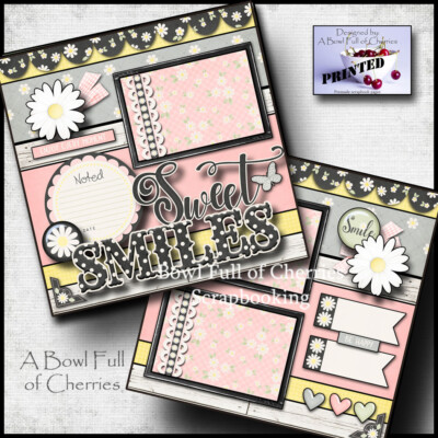 SWEET SMILES #2 girl 2 premade scrapbook pages paper printed layout CHERRY 0304