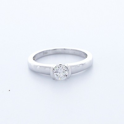 0.3CT Natural Diamond F/SI1 Excellent Cut Round Brilliant 14K White Gold Helf-Be