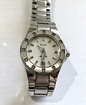 Bulova Marine Star 96R24 Women\'s Watch MOP Dial Crystal Bezel Stainless Steel Bulova Marine Star Women main image 4
