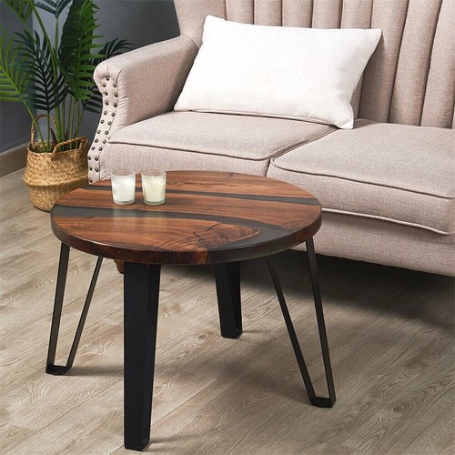 Resin Round Side Table Epoxy End Table Coffee Table Mid Century Modern Decor - Picture 12 of 45