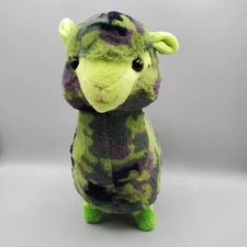 KellyToy Lama Plush Green Camouflage pattern stuffed animal 10" soft texture